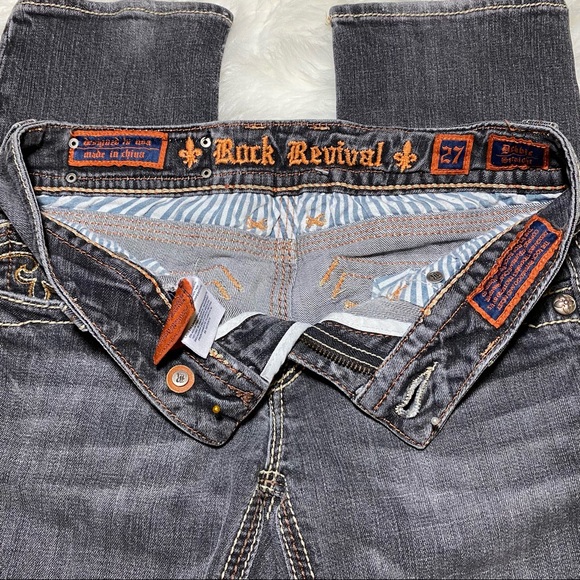 Rock Revival Debbie Boot Cut Stretch Jeans Pocket Flaps Embroidered Size 27 - Picture 5 of 12